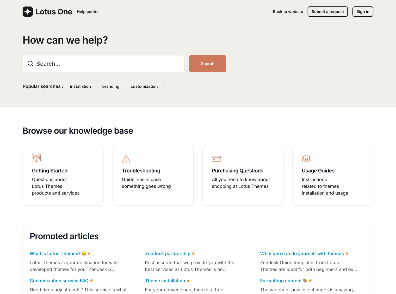 Zendesk Theme Lotus One  Main