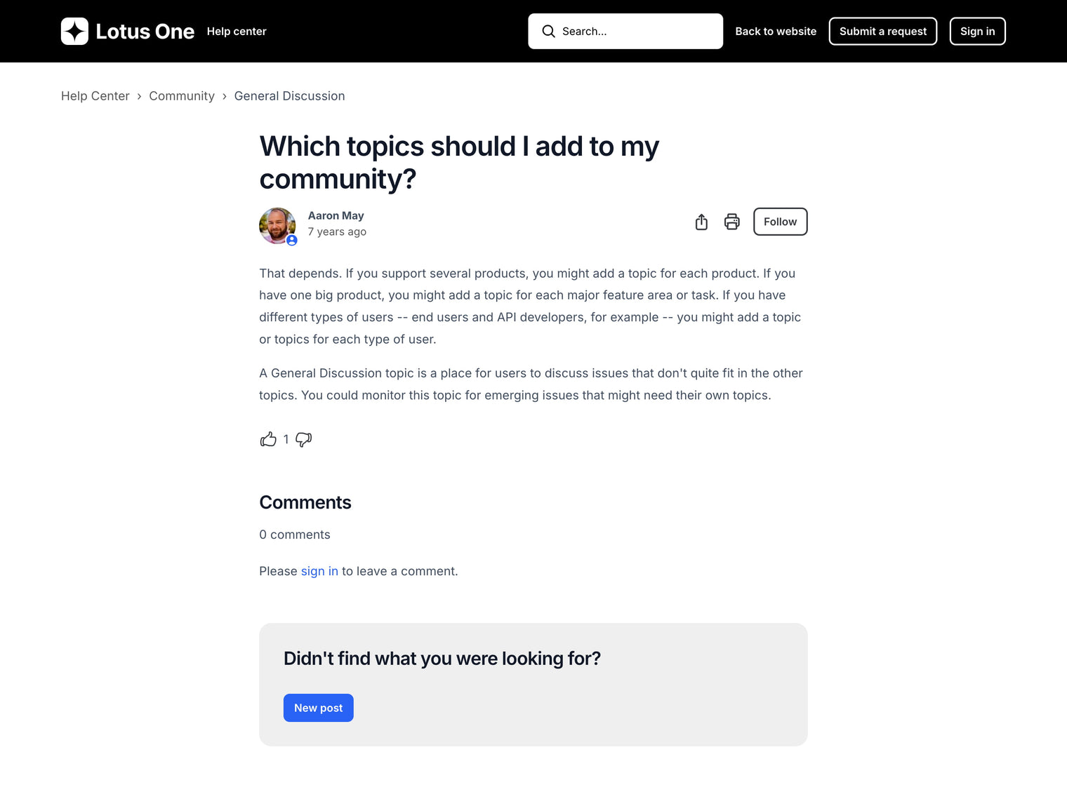 Zendesk Theme Lotus One  Post