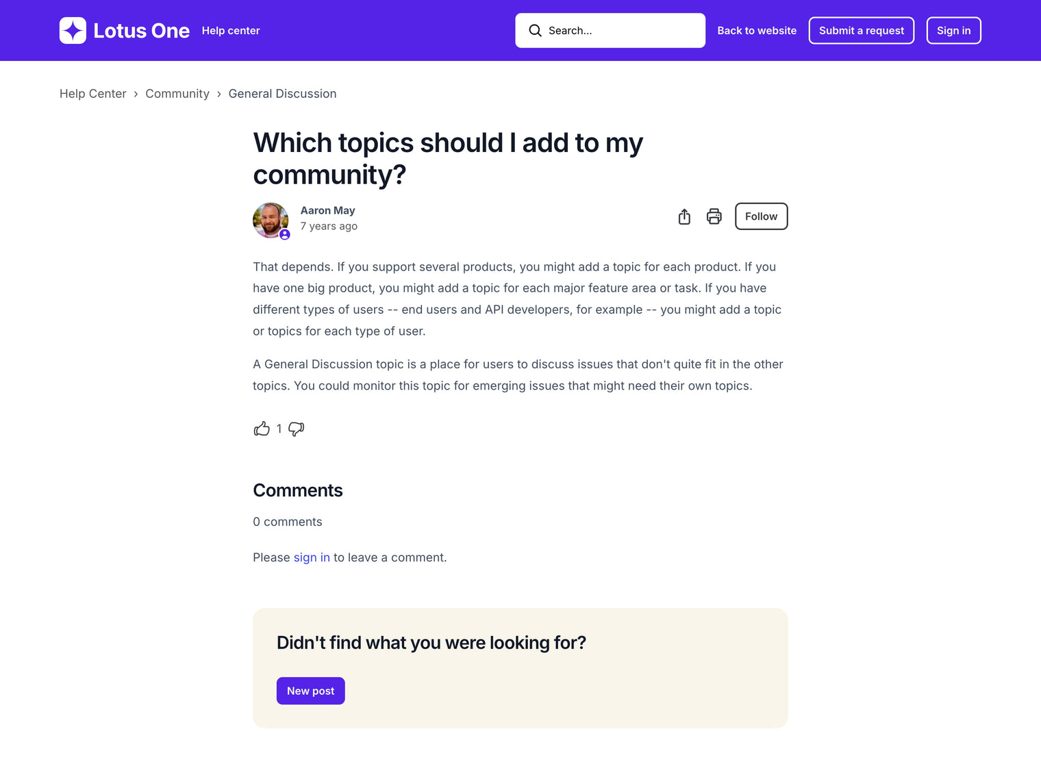 Zendesk Theme Lotus One  Post